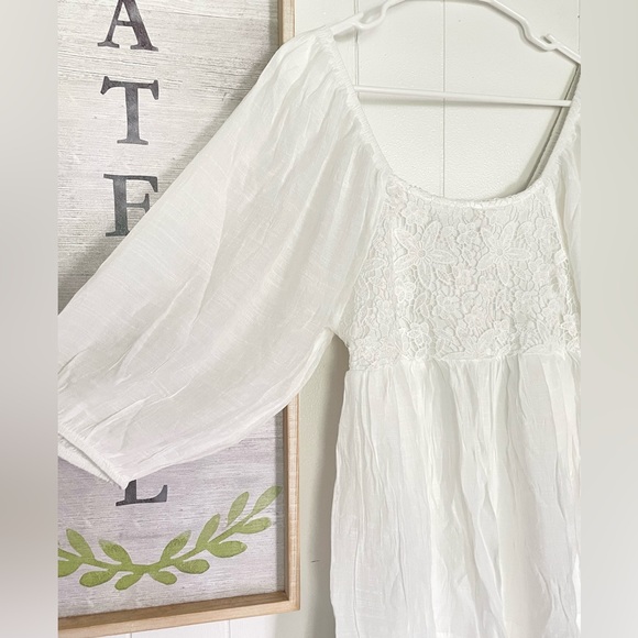 NWT New Solid White Boho Flowy Dress - Picture 2 of 7